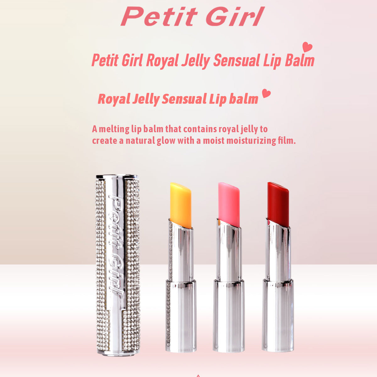 Petic Girl Royal Jelly Sensual lip Balm #Red-Waltz#Pink-Move