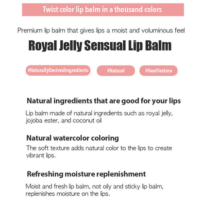 Petic Girl Royal Jelly Sensual lip Balm #Red-Waltz#Pink-Move