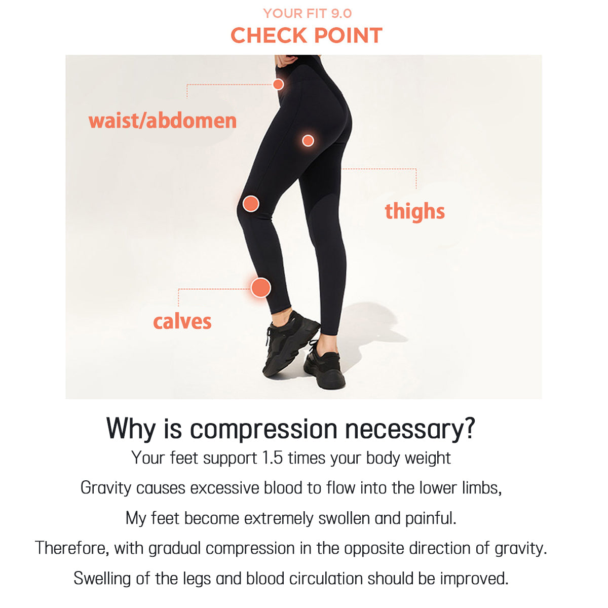 SENSIAN Medical Compression leggings 20mmhg Slim Tight Pants